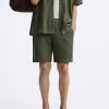 Zara - Textured Bermuda Shorts