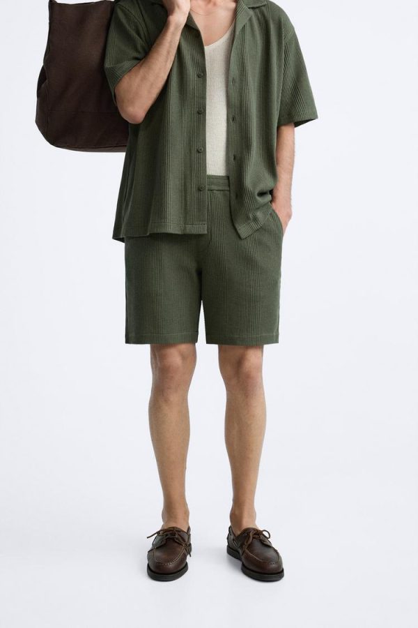 Zara - Textured Bermuda Shorts