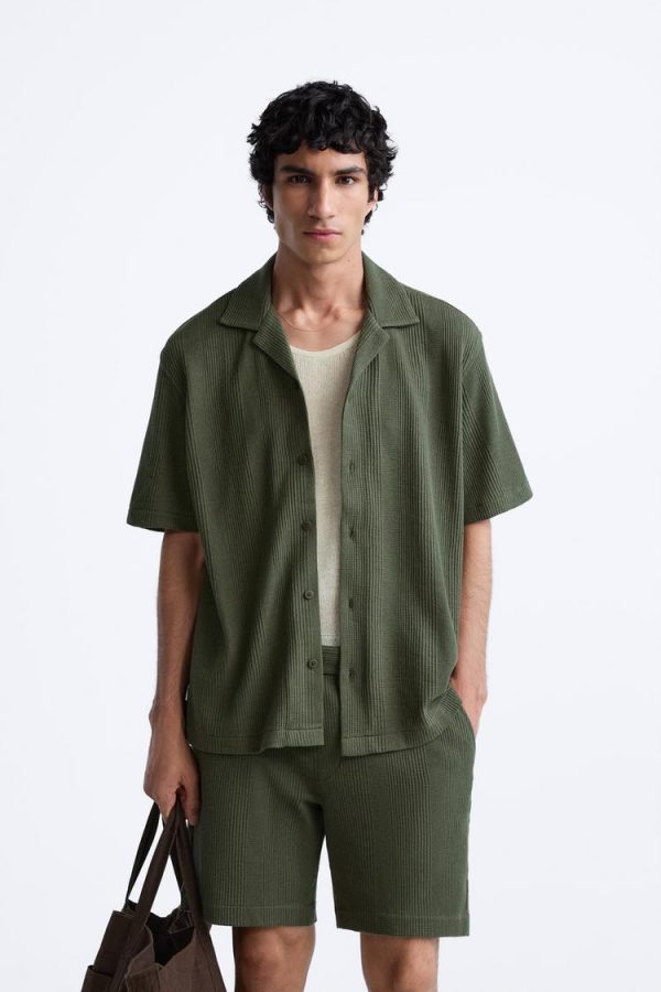Zara - Textured Bermuda Shorts
