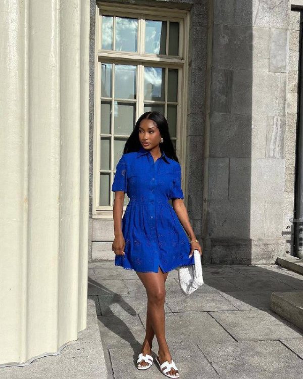 Zara Embroidery Belted Lacey Dress