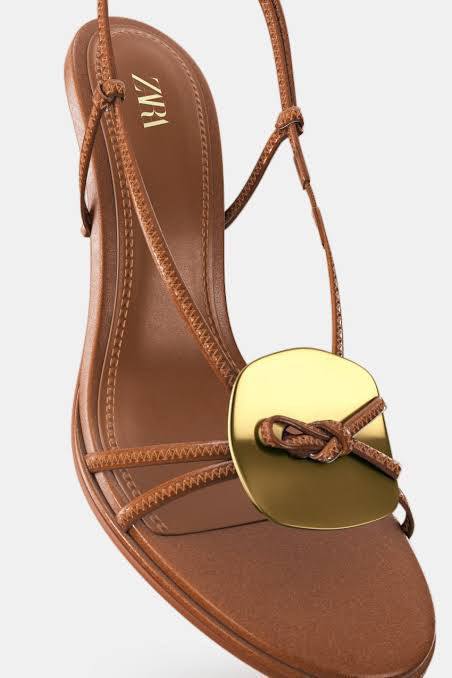 Embellished Heeled Platform Sandal - Zara