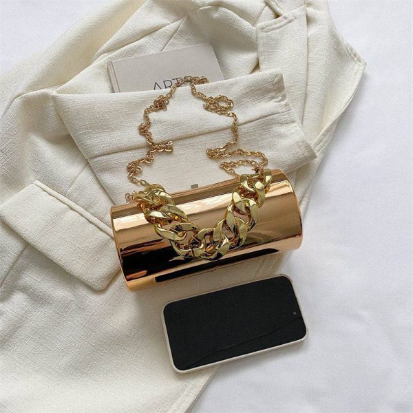 Mini Barrel Shaped Clutch Purse