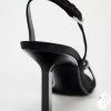 Zara Black Suede Strappy Sandals