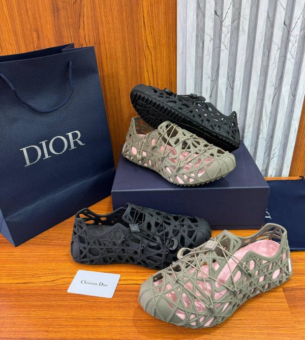 photo_5776399124273414271_y Christian Dior - Men's Dior Warp Khaki Cosmo Rubber With Warped Cannage Motif Sandals.