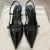 Pointed Toe Slingback Kitten Heel