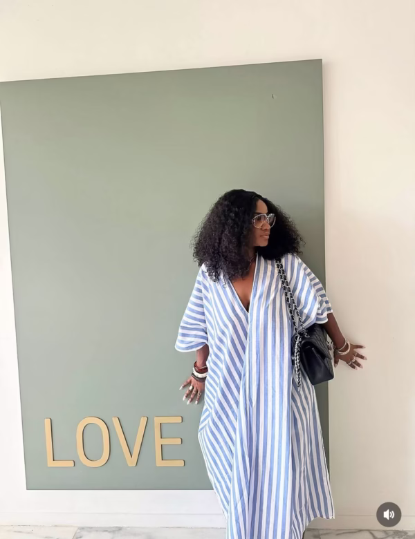 Luxury Striped Linen Loose Dress
