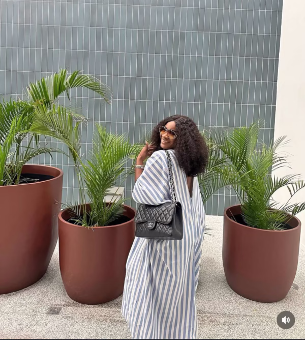 Luxury Striped Linen Loose Dress