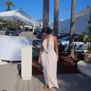 HalterNeck Pleated Backless Dress