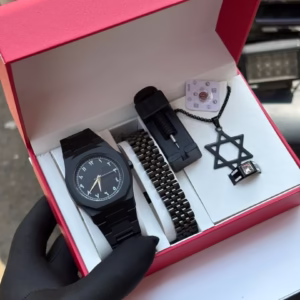 Unisex-black-watch-accessory-gift-set.jpg Elegant Black Watch Gift Set