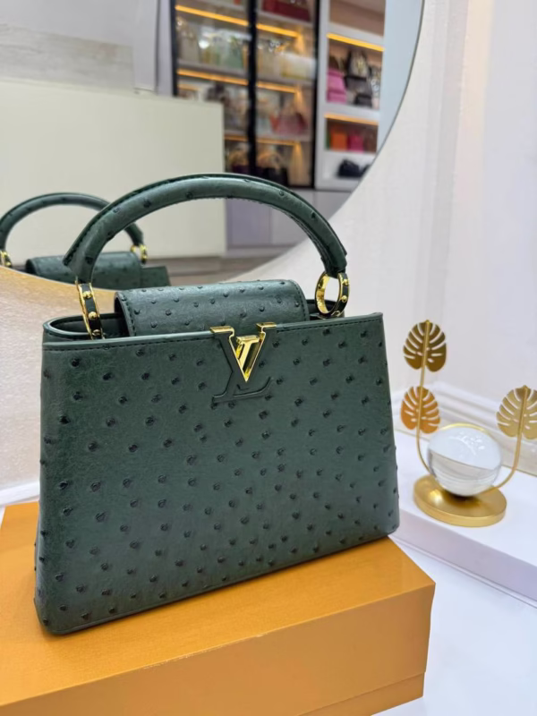 Luxe Ostrich Leather Handbag