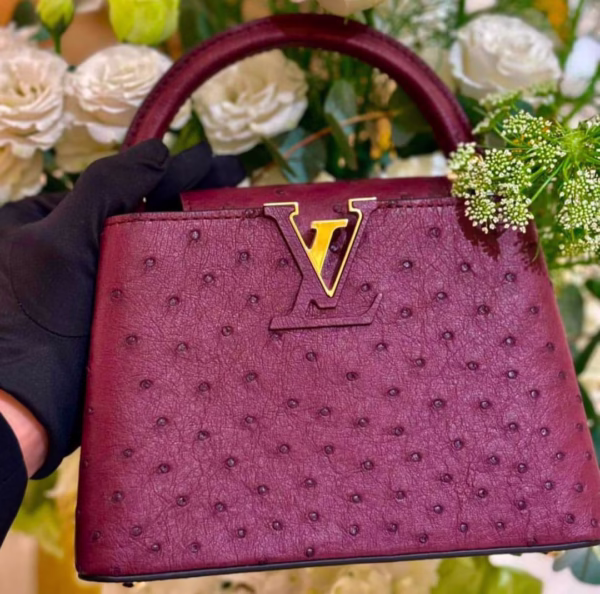 Luxe Ostrich Leather Handbag