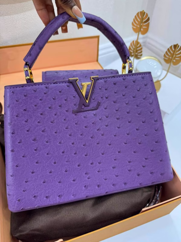 Luxe Ostrich Leather Handbag