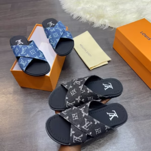 Cross Strap Monogram Sandals
