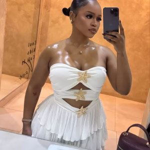 Celestia Metallic Cutout Dress