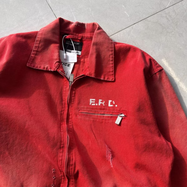 ERD ITALIAN ROMANCE ZIP JACKET — RED DENIM