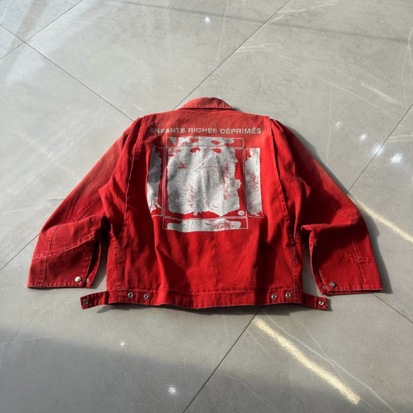 ERD ITALIAN ROMANCE ZIP JACKET — RED DENIM