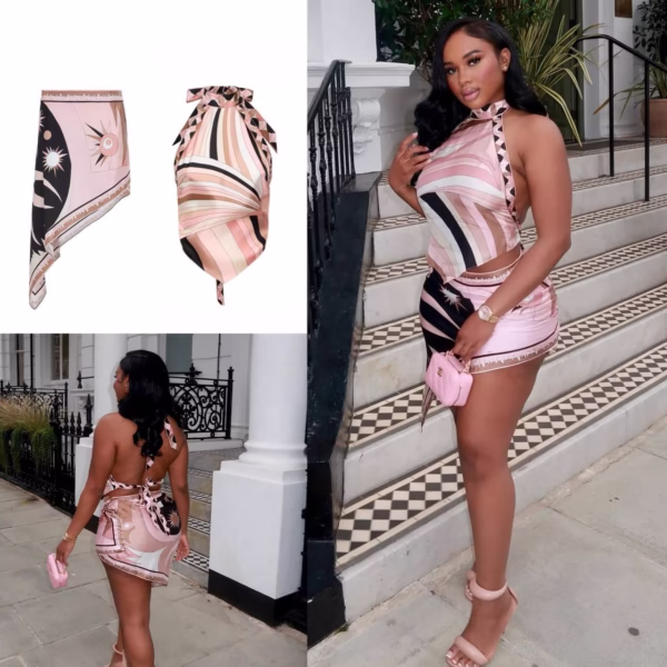 Luxe Pucci Print Halter Skirt Set