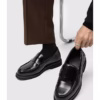 Classic Black Nappa Leather Loafers