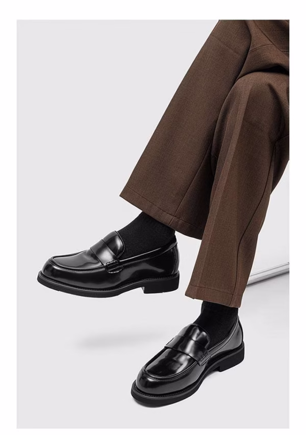 Classic Black Nappa Leather Loafers