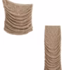 Glittery Pleated skirt set