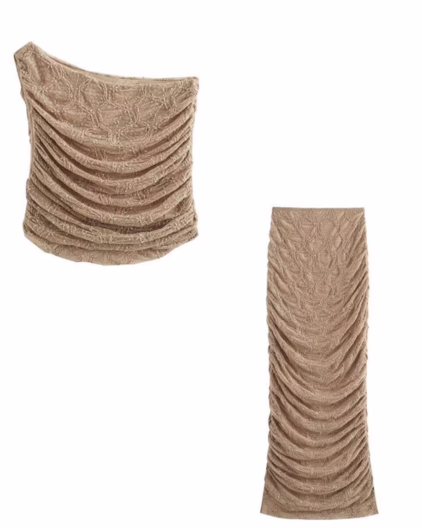 Glittery Pleated skirt set