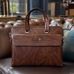 Montblanc-inspired Leather Briefcase