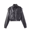 Urban Luxe Cropped Leather Utility Jacket