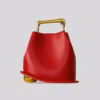 Luxury bucket tote bag with Gold Metal Handle