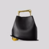 Luxury bucket tote bag with Gold Metal Handle