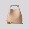 Luxury bucket tote bag with Gold Metal Handle