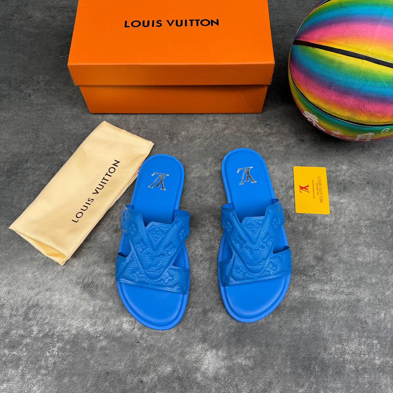 Louis Vuitton Leather Palm Slide Sandals