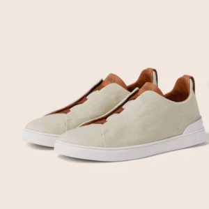 ZEGNA Triple Stitch Sneakers – Cotton Linen & Leather