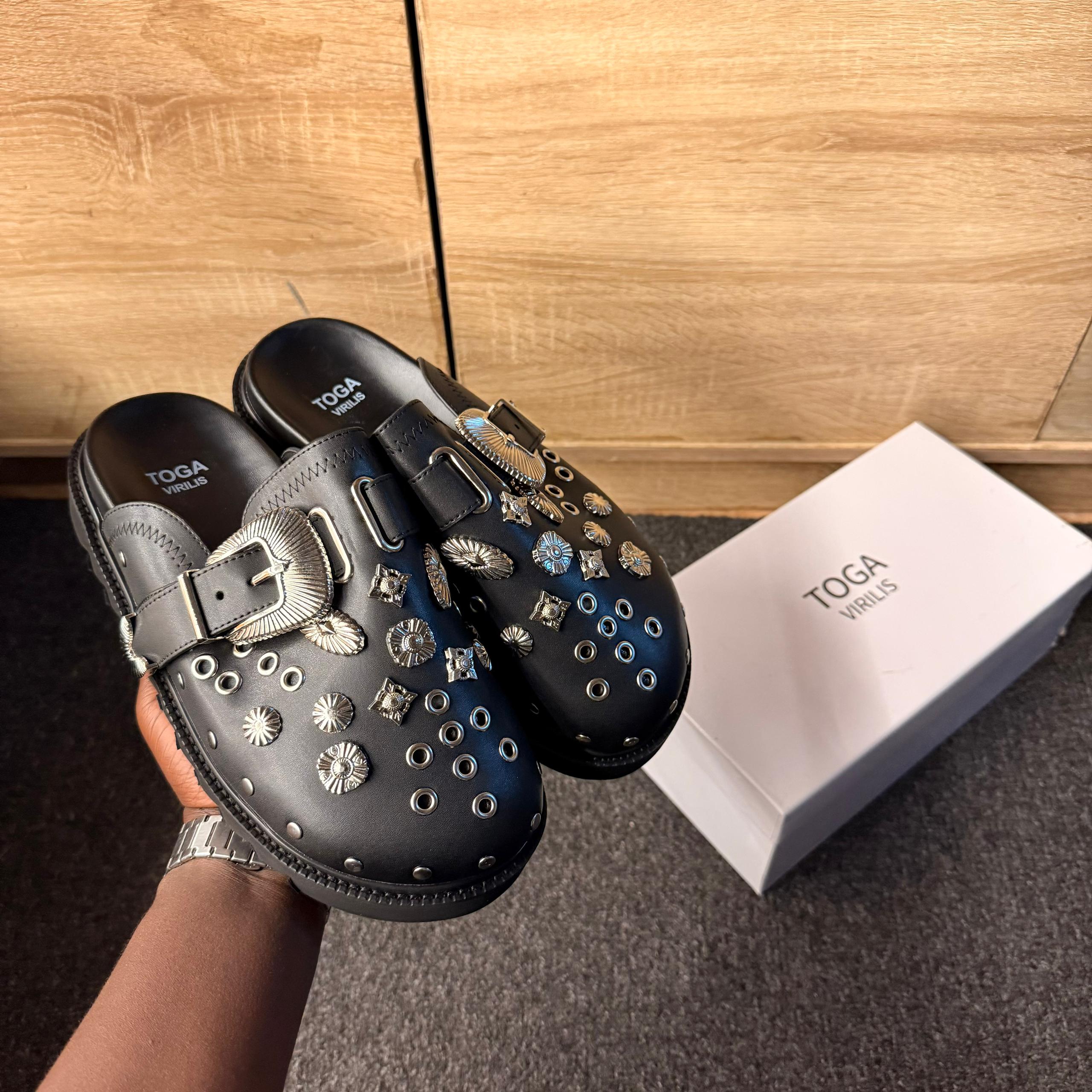 Toga Virilis Studded Leather Mule