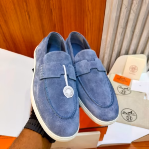 Hermès Suede Slip-On Loafers