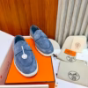 Hermès Suede Slip-On Loafers