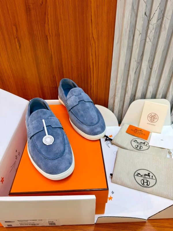 Hermès Suede Slip-On Loafers
