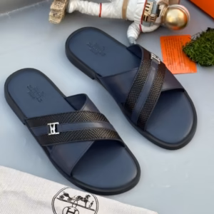 Luxury Cross-Strap Leather Slides